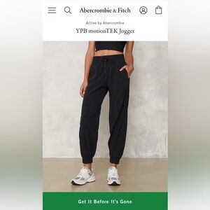Abercrombie & Fitch Black Relaxed Jogger Pants